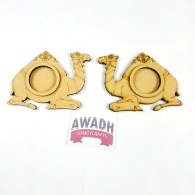 Handcrafted MDF Camel Tealight Holder 5inch SET | Decorative Candle Stand