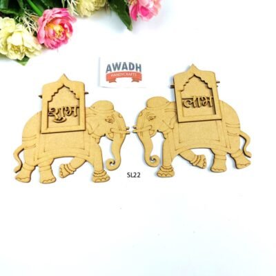 Elephant Shubh Labh Cutout for Home & Festive Decoration SL22