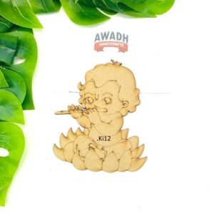 Lord Krishna with a flute mdf cutout 4inch .Ki12