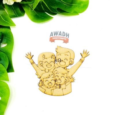 Happy family mdf cutout 4inch .Ki14