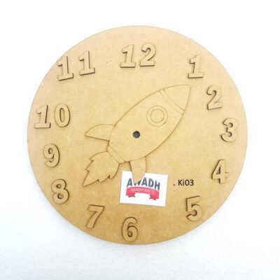 Rocket wall clock for kids room decor 10inch .Ki03