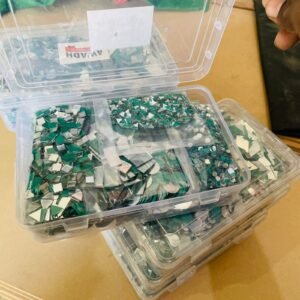 Glass mirror kit for art and craft with multi size designs for Lippan art and DIY work