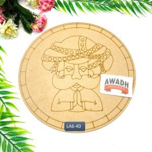 Rajasthani man greeting Pre-marked Lippan Art MDF Base LA6.40