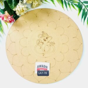 Ganesha Ji Pre-marked Lippan Art MDF Base LA7.78 12 inch pine MDF board for mud mirror craft