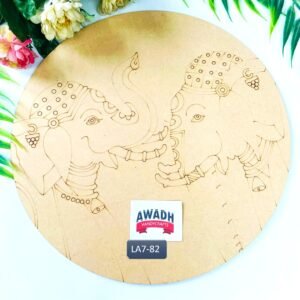 Pichwai Elephant Pre-marked Lippan Art MDF Base 12 inch Pine MDF craft board