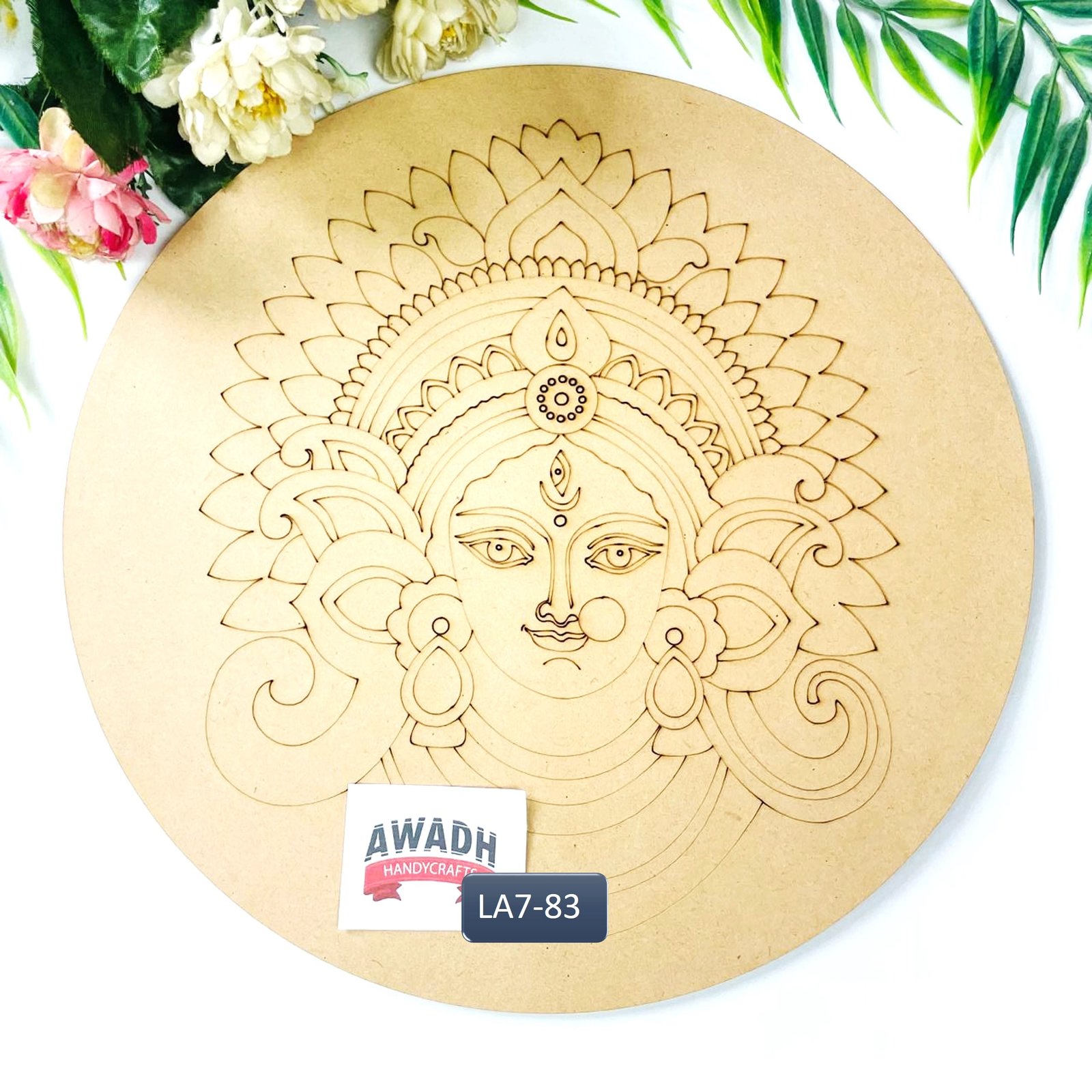 Maa Durga Pre-marked Lippan Art MDF Base LA7.83 12 Inch Pine MDF 3.2mm Craft Board