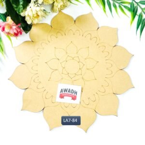 Lotus Flower Lippan Art MDF Base 12 Inch Pine MDF Pre-Marked Craft Board