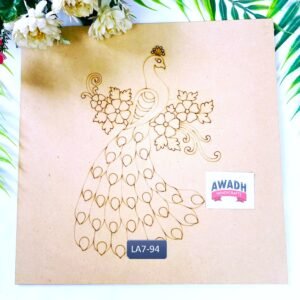 Peacock with flower Pre-marked Lippan art MDF base LA7.94