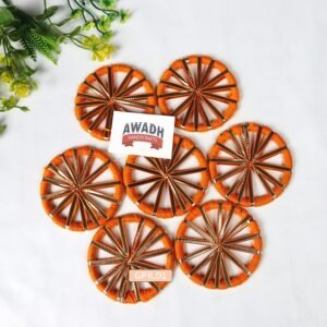 Handmade orange gota patti rings GPR.01