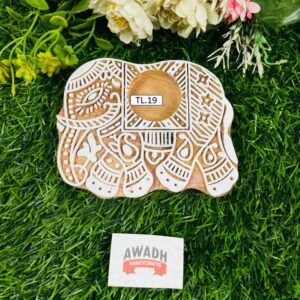 Handmade Wooden Elephant Tea Light Candle Holder TL.19