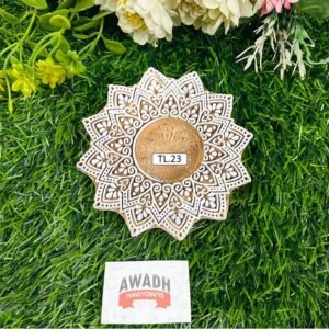 Star design Hand-carved wooden tealight candle holder TL.23