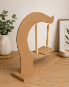MDF wooden Jhula for Lord krishna single-arm curved suspension stand mounted